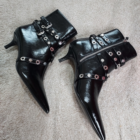 Zara Metal Trim Heeled Booties - Picture 13 of 14
